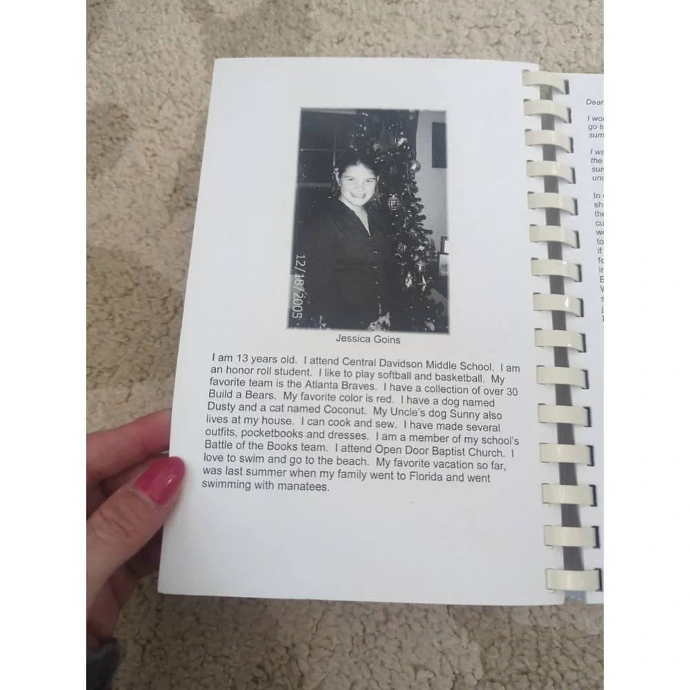 Collection Of Recipes Jessica Goins Lexington, NC Spiral Cookbook 2006‎